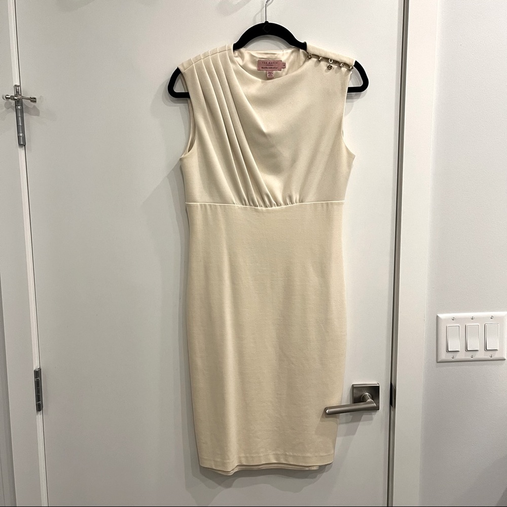 Ted Baker Tailored Work Dress in Cream
